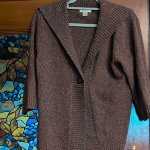 Christopher & Banks Rich Brown Knit Cardigan